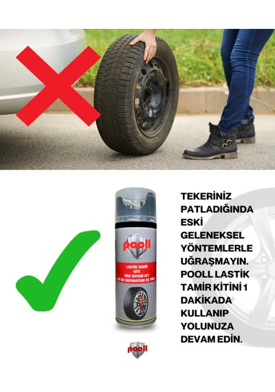 Lastik Tamir Spreyi Kiti Acil Lastik Şişirici 400 Ml 3 Adet Set S.t.t:17.01.2028