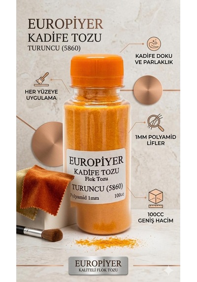 Turuncu Kadife Tozu Flok Tozu Flock Powder 100cc