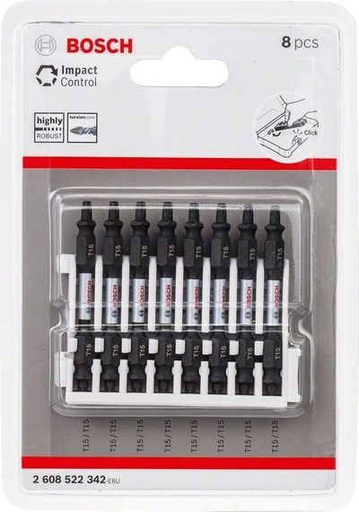 Bosch Impact Ctrl Çift Taraf T15 65 MM Vidalama Ucu Paketi 8'li- 2608522342