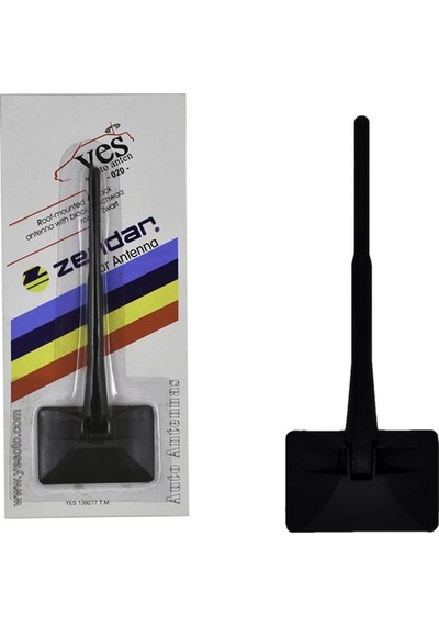 Dekoratif Oto Anten Bobinli Süs Anteni Yapıştırma 16cm Siyah Zendar YES-020