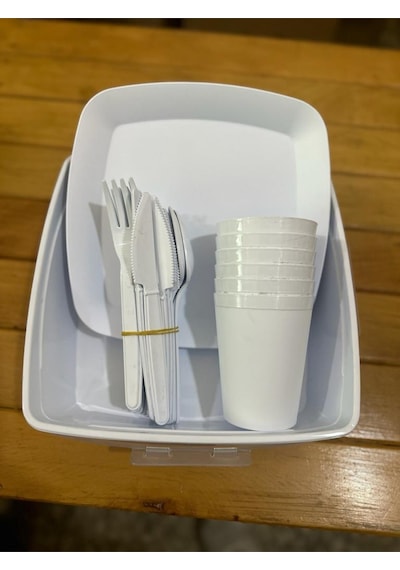 Sermer Pazarlama 32 Parça Piknik Seti Beyaz