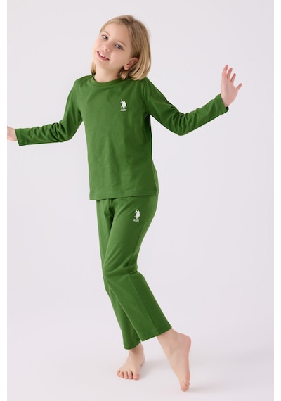 U.s. Polo Assn Kız Çocuk Yeşil Pijama Takımı Us1668-c-v10 Yeşil