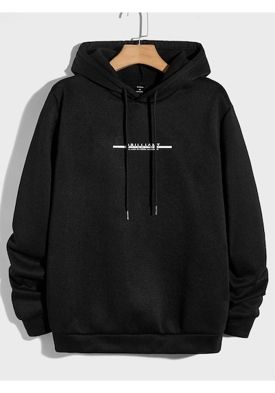 Startmore Unisex Kadın/erkek Harajuka Sokakt Yazılı Grafik Sweat Siyah