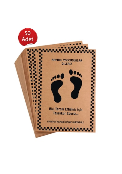Araç Araba Oto Paspas Kraft Kağıdı Baskılı 50 Adet 35X50 cm