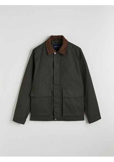 Lcwaıkıkı Classic Haki Kadife Yaka Gabardin Erkek Ceket