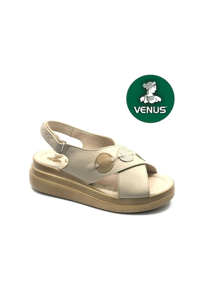 Venüs Hazzel Hakiki Deri Comfort Ortopedik Kadın Sandalet Bej