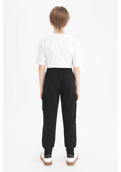 Ahengim Erkek Çocuk Basic Kargo Cepli Jogger Paça Okul Eşofman Altı Ak2322-1 Siyah