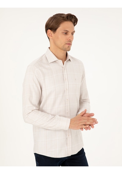 Pierre Cardin Erkek Bej Gömlek Desenli 50292229-vr011 Bej