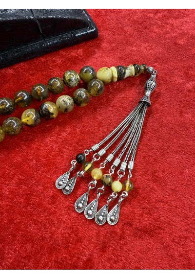 Albos Mücevherat Büyük Boy Damla Baltık Kehribar Tesbih 29 Gram Kaya Damla