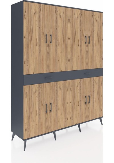 Hyperion Gardrop 10 Raflı 2 Çekmeceli 8 Kapaklı 176x44x221 Antrasit-çam/antrasit Çam/antrasit Hyperion Gardrop 10 Raflı 2 Çekmeceli 8 Kapaklı 176x44x221 Antrasit-çam/antrasit Çam/antrasit