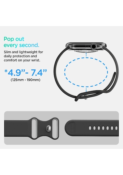 Apple Watch 42mm Seri 12/11/10 İle Uyumlu Kordon Kayış Band Nano Pop Black Sesame - Amp09324 Çok Renkli