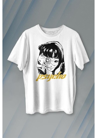 Psyco Manga Gothic Dark Baskılı Tişört Unisex T-shirt 001