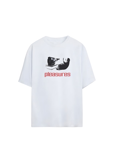 Noıssey Pleasures Tasarımlı Unisex Oversize T-shirt Beyaz