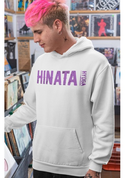 Sevbano Hinata Hyuga Naruto Anime Sırt Baskılı Unisex Oversize Penye Hood beyaz