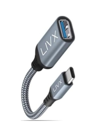 Usb 3.0 To Type-c Çevirici Dönüştürücü 60w Hızlı Şarj Desteği 15 Cm Kablolu Otg Adaptör Xiaomi Macbook İle Uyumlu Gri Ottca-01