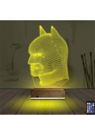 Luvivia Batman Çizgi Karakter 3d Lamba - Masa Gece Lambası Şeffaf