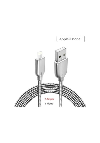Sunix Sc-13 Apple Uyumlu iOS Telefon Şarj Data Çelik Kablo 1M