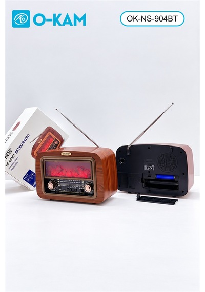 O-kam Ok-ns-904bt Şömine Efektli Retro Radyo