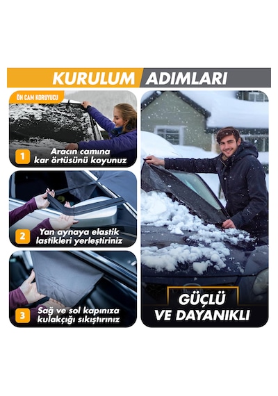 Otomobil Cam Koruyucu Güneşlik / Buz Ve Kar Önleyici Araç Ön Cam Örtüsü Brandası 165x130cm Gri 165x130