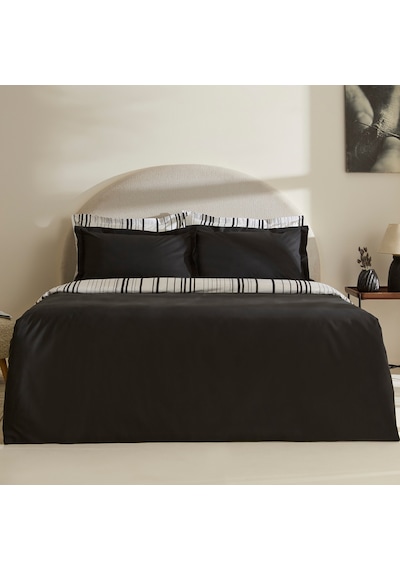 Karaca Home Cool Stripe Çift Kişilik Nevresim Takımı Siyah Siyah
