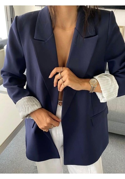 Premium Kalite Marin Astarlı Double Kumaş Blazer Ceket Lacivert Lacivert