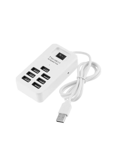 7 Port Usb 2.0 Anahtarlı Ve 1 Metre Kablolu Hub Çoklayıcı, Usb 2.0 High-speed , 480 Mbps'e Kadar