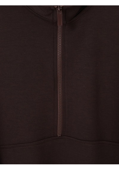 LC Waikiki Lc Waıkıkı Kahverengi Oversize Soft Touch Kadın Sweatshirt Tunik