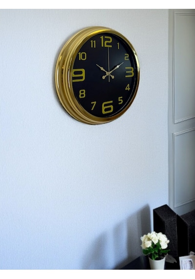 Elegance Gold Luxury 40 Cm Metal Duvar Saati Çok Renkli