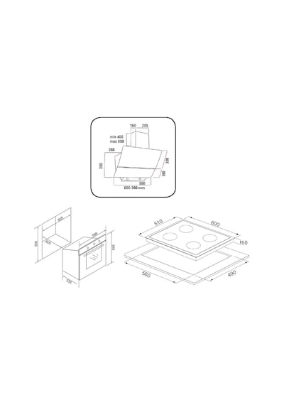 Alveus AF850 - A10 - AD07 Siyah Ankastre Set