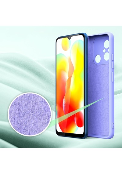 Xiaomi Redmi 12c Kılıf Kamera Korumalı Lansman Silikon Kapak Lila