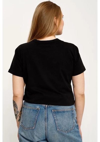 Unisex Kedi Baskılı Oversize Tshirt Siyah