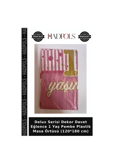 Delux Serisi Dekor Davet Eğlence 1 Yaş Pembe Plastik Masa Örtüsü 120 180 Cm