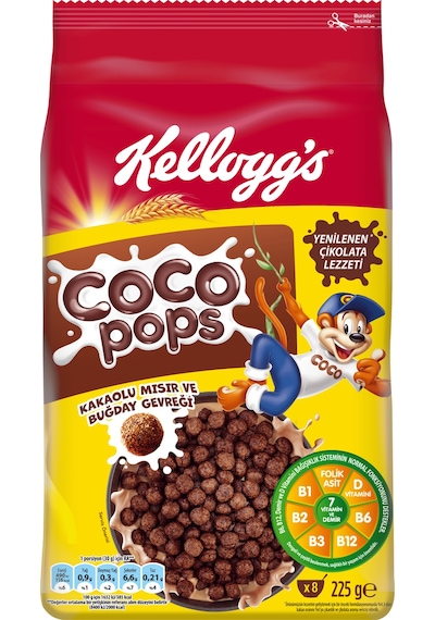Ülker Kellogg's Coco Pops Topları Çikolatalı Mısır Gevreği 225 G