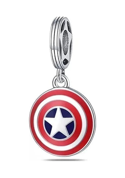 Fubena Captain America Shield Sallantılı Charm Gümüş