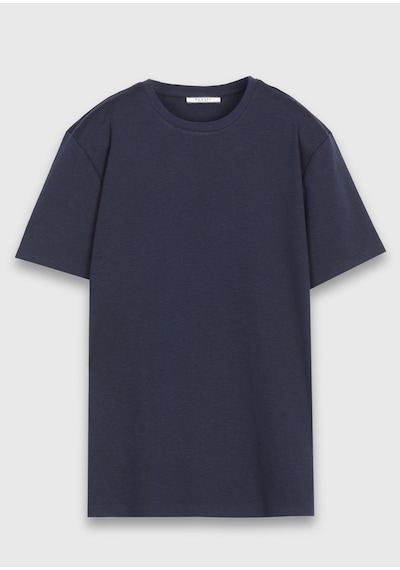 Ramsey Lacivert Düz Pamuk Karışımlı T-shirt
