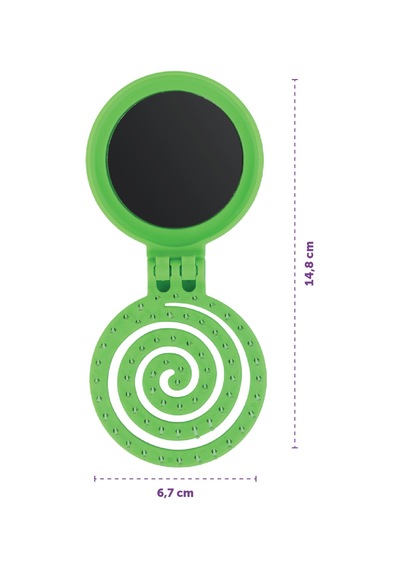 Beauty Makaron X Sw. Smiley Saç Fırçası - 3d Esnek, Aynalı, Çanta Boy - Compact Detangler Yeşil