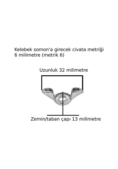 Kelebek Somun Çok Amaçlı Somon Civata Somunu Sac Somun 6 Adet Metrik 6 Diğer