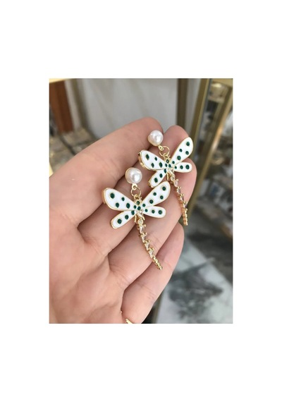 Taşlı Yusufçuk Model Küpe Çok Renkli