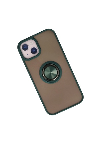 Gld-spt- Newface Apple Uyumlu iPhone 15 Kılıf Montreal Yüzüklü Silikon Kapak - Yeşil
