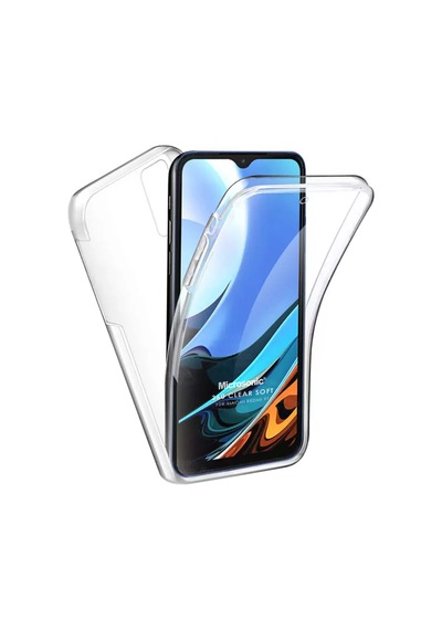 Teknomoda Xiaomi Redmi 9T 360 Kılıf Şeffaf Ön Arka Korumalı Silikon