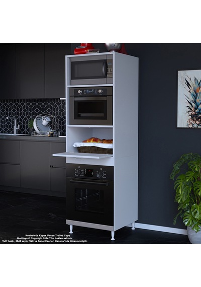 Elit Silva 59,6 Cm X 192,2 Cm X 56 Cm Tek Kapaklı Ankastre Fırın Dolabı Beyaz