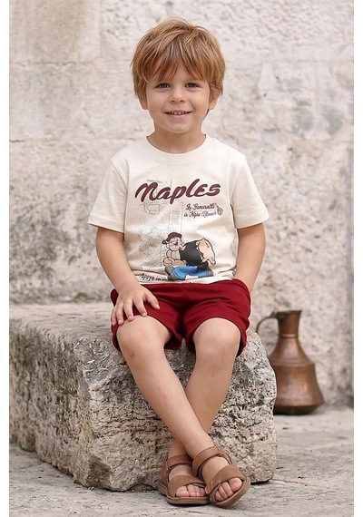 Dmb Kids Erkek Çocuk Penye Şortlu Takım Dmb-7637 Bordo