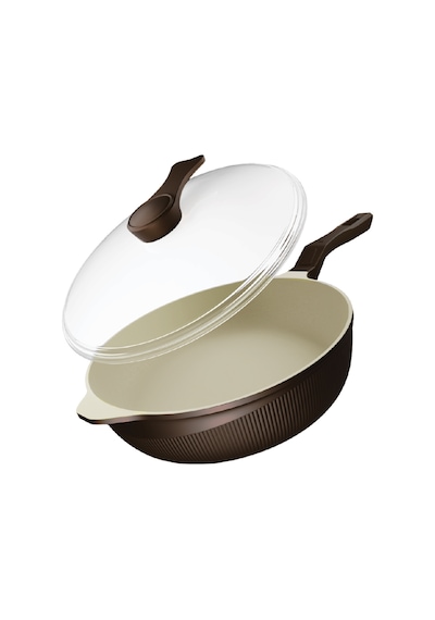 Prosteam 6 Katmanlı Granit Tava 26 Cm - Airfrey Yanmaz Yapışmaz Tava Kahverengi-krem
