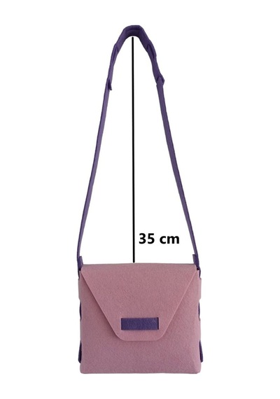 Next Craft Kız Çocuk Omuz Çantası Keçe Dikişsiz Etkinlik Günlük Çanta Pembe