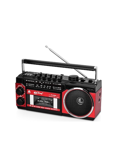 Kaset Çalar, Taşınabilir Kaset Teyp Çalar, Fm/am/sw Frekans Bandı Destekli Kaset Kaydedici, Kaset/bluetooth/kart Girişi/kayıt Özellikli, Pilli/elektrikli Kullanılabilir, Px-250bt Kırmızı