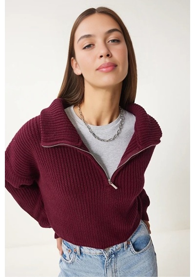 Cloudy Kids Kadın Oversize Fermuarlı Crop Triko Kazak Günlük Kullanım Mevsimlik Bordo - 607293446 Bordo Cloudy Kids Kadın Oversize Fermuarlı Crop Triko Kazak Günlük Kullanım Mevsimlik Bordo - 607293446 Bordo