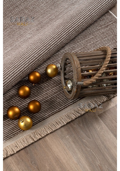 Saraz Halı Parma Düz Kahve Model Dokuma Halı Kilim Yolluk Salon Halısı Modern Dokuma Kahve