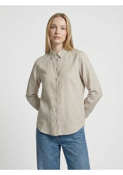 Regular Fit Kadın Gömlek U.kol Light Beige