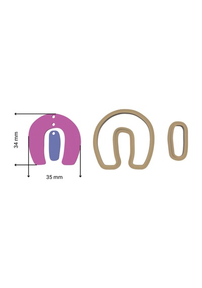 Polimer Kil Modern Küpe Kalıbı Model 00031