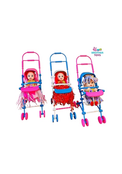 1 Adet Mini Bebek Puseti Ve Bebek Oyuncak Puset 16 Cm.